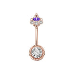 DAIIIBABYYY  -  Fashion Crystal Stainless Steel Flower Butterfly Belly Piercing for Women Silver Color Belly Button Rings Body Jewelry