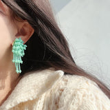 DAIIIBABYYY  -  Boho Colorful Jelly Bean Tassel Stud Earrings
