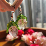 DAIIIBABYYY  -  Pink Strawberry Drop Earrings jewelry Handmade
