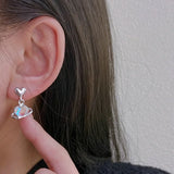 DAIIIBABYYY  -  Korean Fashion Rhinestone Planet Heart Drop Earring Y2K Sweet Cool Girls Fantasy Color Earrings Women Jewelry Party Gifts