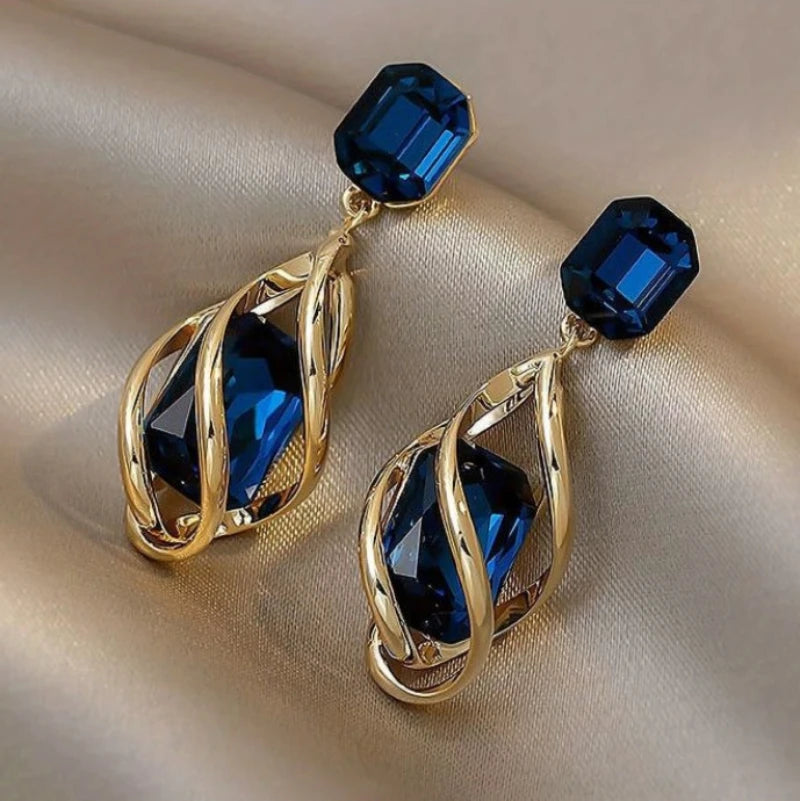 Daiiibabyyy  Silver Needle Geometric Drop Earrings for Women Retro Fashion Personality Drop Earrings Temperament Jewelry Female