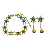 DAIIIBABYYY  -  Retro palace exquisite gem necklace long earrings