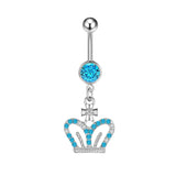 DAIIIBABYYY  -  Fashion Crystal Stainless Steel Flower Butterfly Belly Piercing for Women Silver Color Belly Button Rings Body Jewelry
