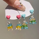 Daiiibabyyy  Crystal Star Pendant Earrings for Women Girls Fashion Jewelry Gift