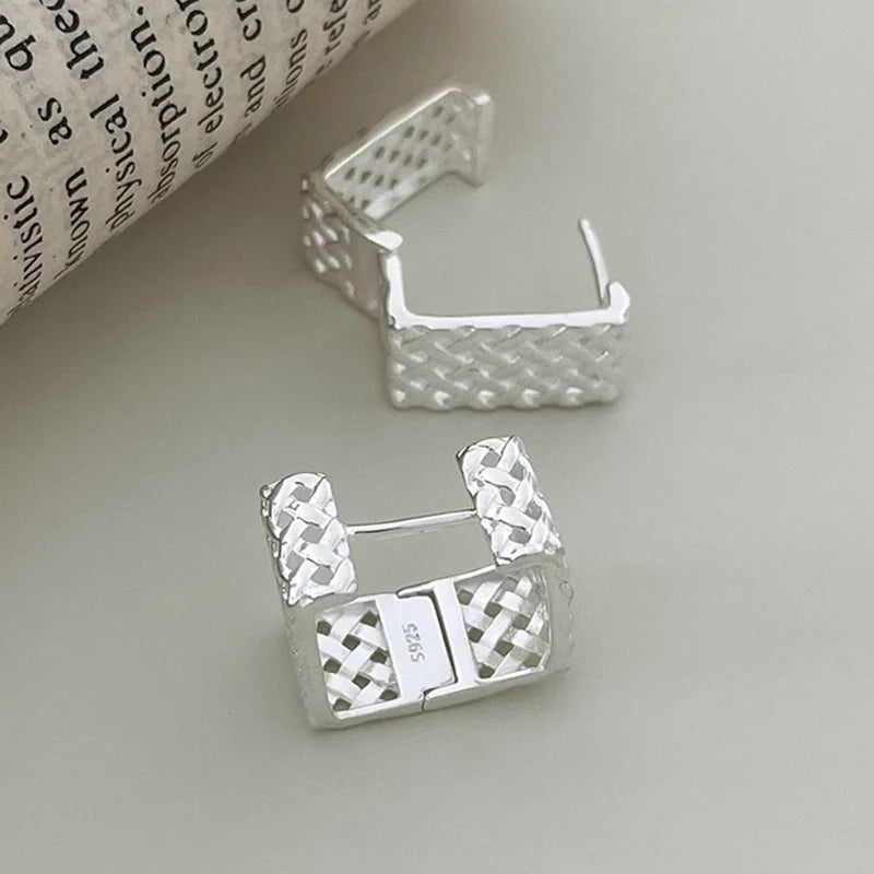 DAIIIBABYYY  -  Hollow Geometric Hoop Earrings For Women Couples Heavy Industry Simple Personality Hip Hop Prevent Allergy Party Jewelry