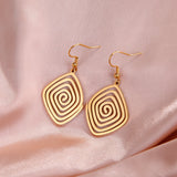 DAIIIBABYYY  -  Irregular Spiral Swirl Drop Earrings Women Gold Color Stainless Steel Geometric Earring Trend Jewelry Gift Wholesale