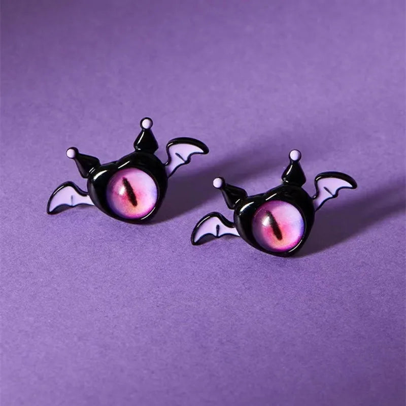 DAIIIBABYYY  -  Cute Green Blue Evil Monster Eyes Stud Earrings Women Kids Halloween Animal Rabbit Big Eyes Goth Cross Earring Jewelry