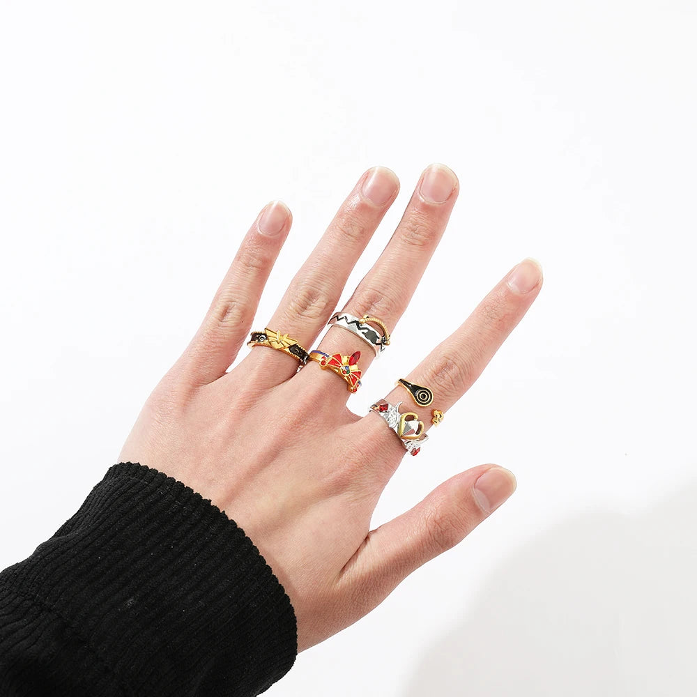 DAIIIBABYYY  -  Gothic Style Metal Set Rings Fashion Jewelry Open Ring for Men Jewelry Trendy Finger Ring Women Accessories Friend Gifts