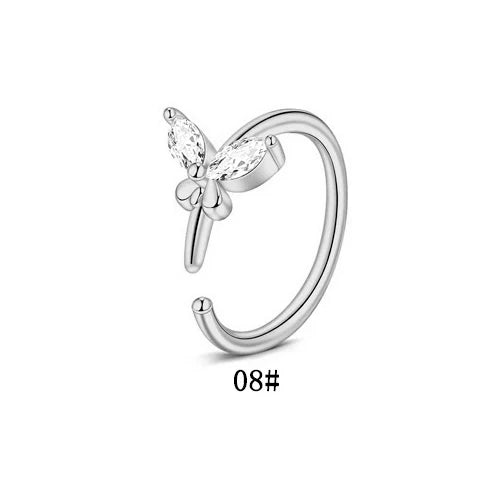 DAIIIBABYYY  -  1Pcs Fashion Star Heart CZ Nose/Lip/Ear Hoops Septum Hoop Nose Ring Crystal Piercing Ear Tragus Cartilage Earrings Body Jewelry