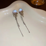 Daiiibabyyy Lovely Deep-Sea Jellyfish Elves Long Tassel Drop Earrings Mini Star Transparent Crystal Chain Earrings Women Jewelry Gifts