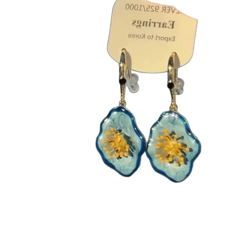 DAIIIBABYYY  -  Fashion Irregular Yellow Blue Flower Dangle Earrings 2025 New Spring Summer Pendientes