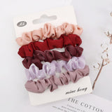 5Pcs Scrunchies Hairband Hair Tie Women for Hair Accessories Satin Scrunchies Stretch Ponytail Holders Handmade Gift Heandband daiiibabyyy