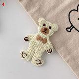 Cartoon Knitted Hairpins Top Clip Handmade Barrettes Girls Cute Bear Hairclips Autumn Hair Accessories Korean Style Headdress daiiibabyyy