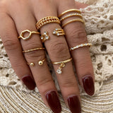 Bohemian Geometric Rings Sets Crystal Star Moon Flower Butterfly Constellation Knuckle Finger Ring Set For Women Fashion Jewelry daiiibabyyy