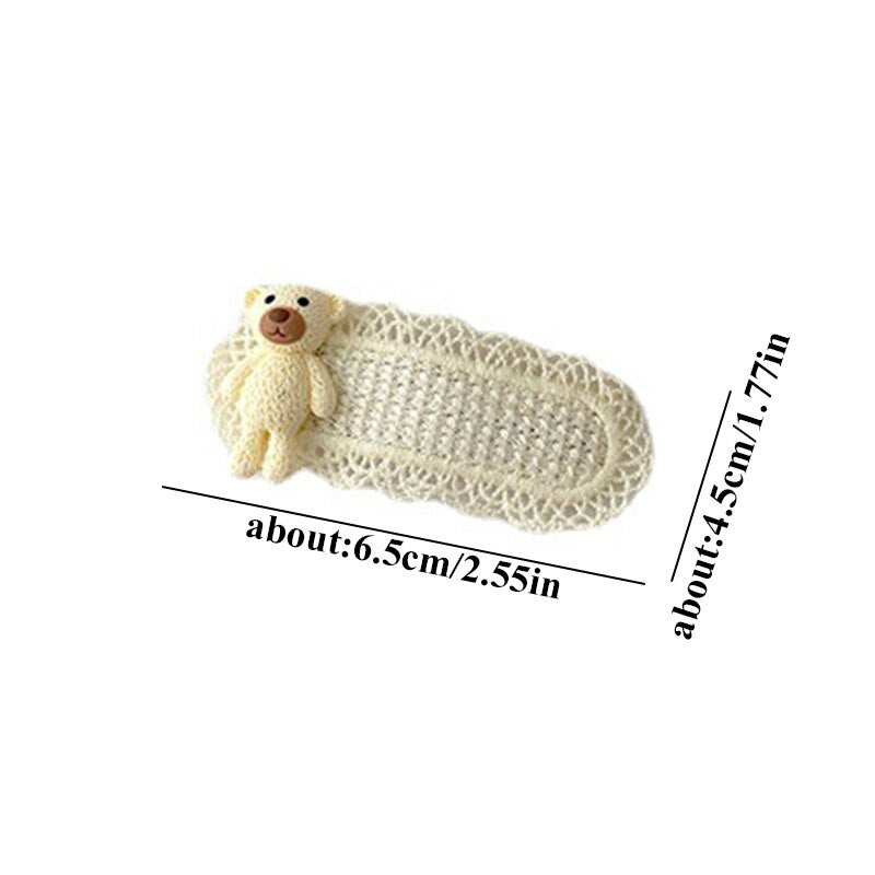 Cartoon Knitted Hairpins Top Clip Handmade Barrettes Girls Cute Bear Hairclips Autumn Hair Accessories Korean Style Headdress daiiibabyyy