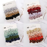 5Pcs Scrunchies Hairband Hair Tie Women for Hair Accessories Satin Scrunchies Stretch Ponytail Holders Handmade Gift Heandband daiiibabyyy