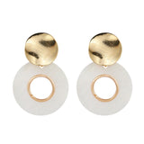 AENSOA Fashion Round Pearl Shell Earrings Simple Natural Drop Earrings For Women Geometric Gold Color Statement Earring Jewelry daiiibabyyy