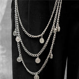 2022 Trendy Punk Silver Color Multilayer Chain Boy Girls Waist Pants Chain Hip hop Portrait Pendant Trousers Keys Chain Jewelry daiiibabyyy