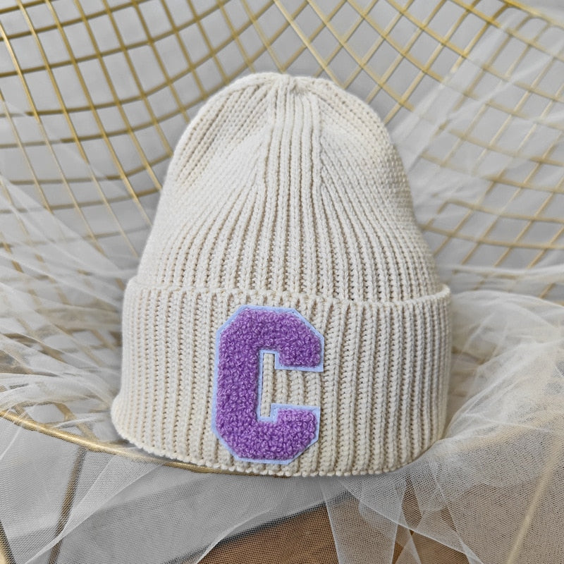 Bonnets Big C Letter Woolen Hat Designer Bonnets Women New Warm Ear Protection Knitted Hat Adult COTTON женская шапка daiiibabyyy