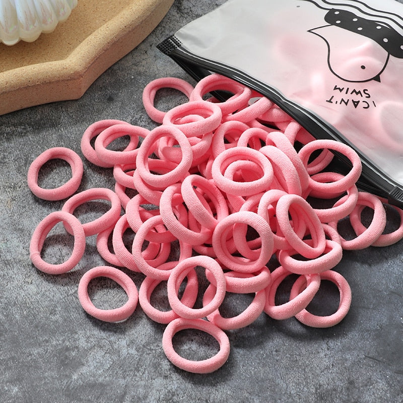 60/100pcs/Set Girls Nylon Rubber Bands Elastic Hair Bands Hair Accessories Children Ponytail Holder Headband Kids Ornaments Gift daiiibabyyy