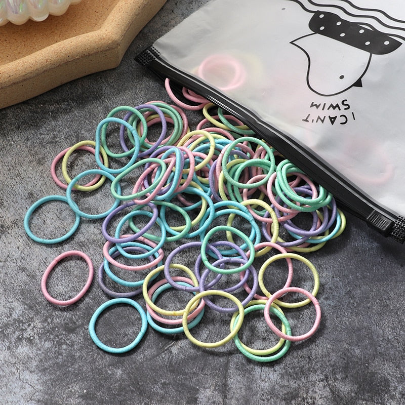 60/100pcs/Set Girls Nylon Rubber Bands Elastic Hair Bands Hair Accessories Children Ponytail Holder Headband Kids Ornaments Gift daiiibabyyy