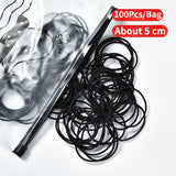 50/100 Pcs/Bag Women Girls Colors Soft 5 cm Scrunchies Elastic Hair Band Lady Lovely Solid Rubber Bands Female Hair Accessories daiiibabyyy