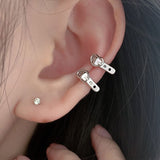 2PCS Simple Silver Color Heart Belt Stud Earrings For Women Hiphop Mini Cute Round Love Belts Earring Party Wedding Jewelry A941 daiiibabyyy