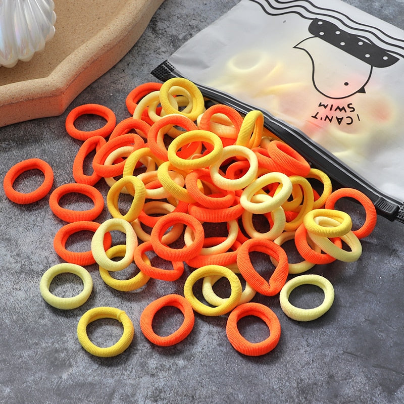 60/100pcs/Set Girls Nylon Rubber Bands Elastic Hair Bands Hair Accessories Children Ponytail Holder Headband Kids Ornaments Gift daiiibabyyy
