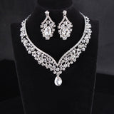 Bridal Jewelry Sets Wedding Jewellery Set Bridal Jewelry Necklace Earings for Women Rhinestone Crystal Bride Accessories Fashion daiiibabyyy