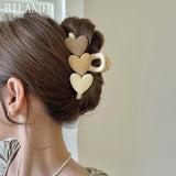 Bilandi  Fashion Hair Clip Sweet Design Heart Shape Barrette Stick Hairpin Hair Claw Clips For Headwear Hair Accessory daiiibabyyy