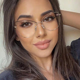 Anti-Blue Blocking Glasses New Trends Cat Eye Women's Glasses Frame Fashion Design Oversized Optical Fashion Decorative Glasses