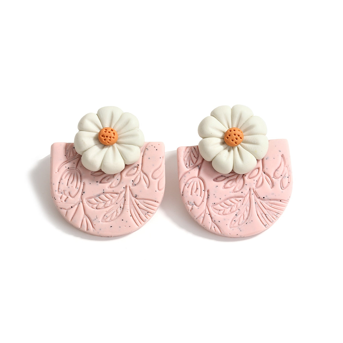 AENSOA Multiple Fashion Handmade Polymer Clay Earrings Multicolor Geometric Round Circle Flowers Drop Pendant Layered Earrings daiiibabyyy