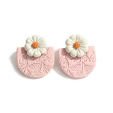AENSOA Multiple Fashion Handmade Polymer Clay Earrings Multicolor Geometric Round Circle Flowers Drop Pendant Layered Earrings daiiibabyyy