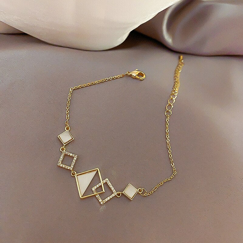 Bracelet for Women Fashion Crystal Square Bracelet Women's Simple Friendship Luxury Bracelet Jewelry Accessories Wholesale daiiibabyyy