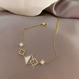 Bracelet for Women Fashion Crystal Square Bracelet Women's Simple Friendship Luxury Bracelet Jewelry Accessories Wholesale daiiibabyyy