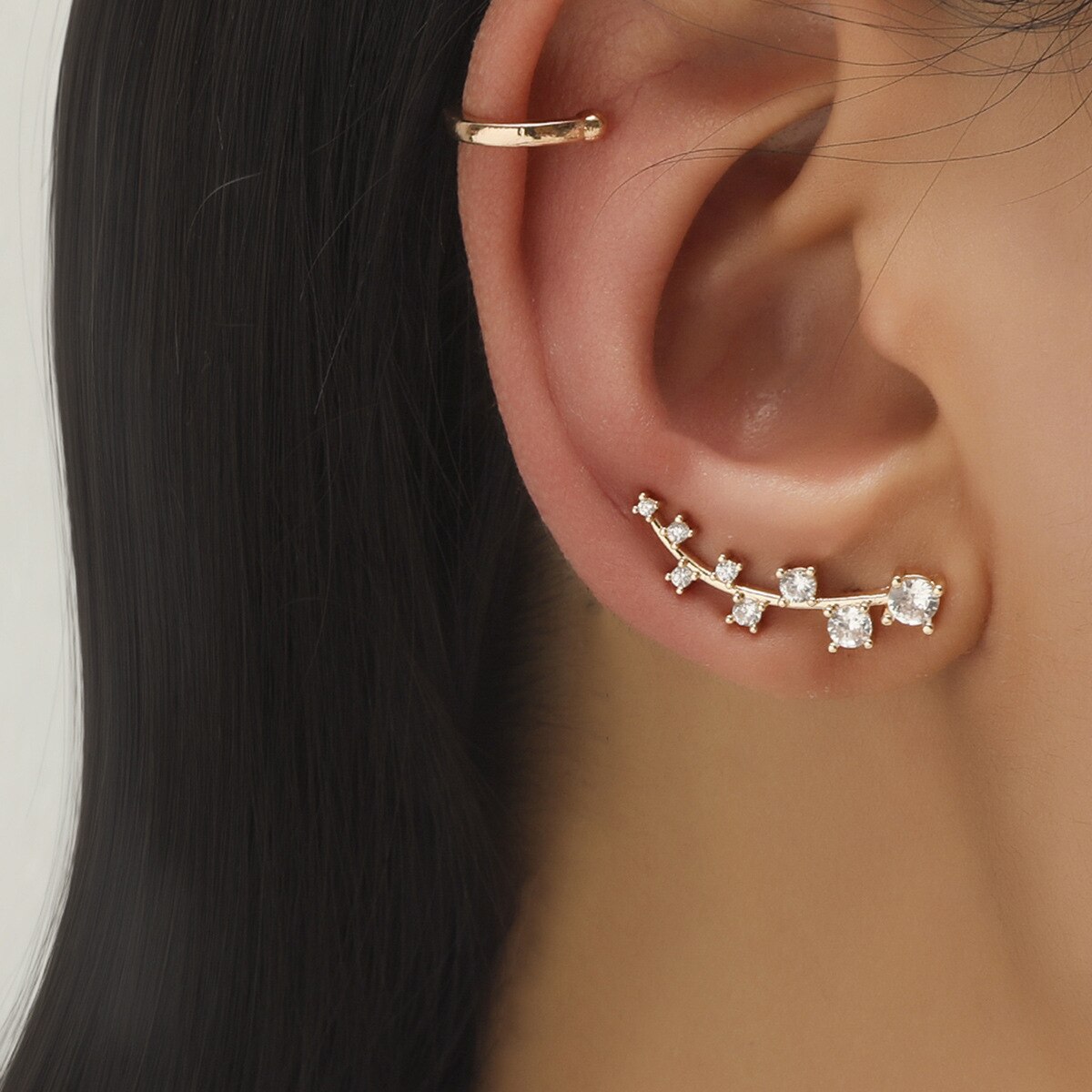 Bohemian NO Piercing Crystal Rhinestone Ear Cuff Earrings for Women Wrap Stud Clip Earrings Girl Trendy Earrings Jewelry Bijoux daiiibabyyy
