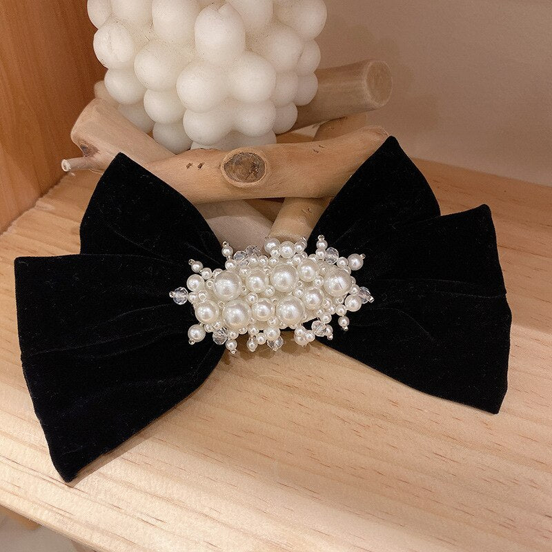 Bow Hair Clips Pearl Hair Clips Headdresses Temperament Korean Version Sweet Girly Heart Hairpins Small Fresh Hair Accessories daiiibabyyy