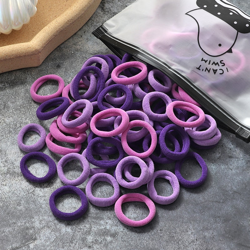 60/100pcs/Set Girls Nylon Rubber Bands Elastic Hair Bands Hair Accessories Children Ponytail Holder Headband Kids Ornaments Gift daiiibabyyy