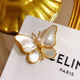 Brooch new Fashion beauty Women gold Zinc Alloy crystal exquisite flower butterfly insect pins hot sale party Gift man daiiibabyyy