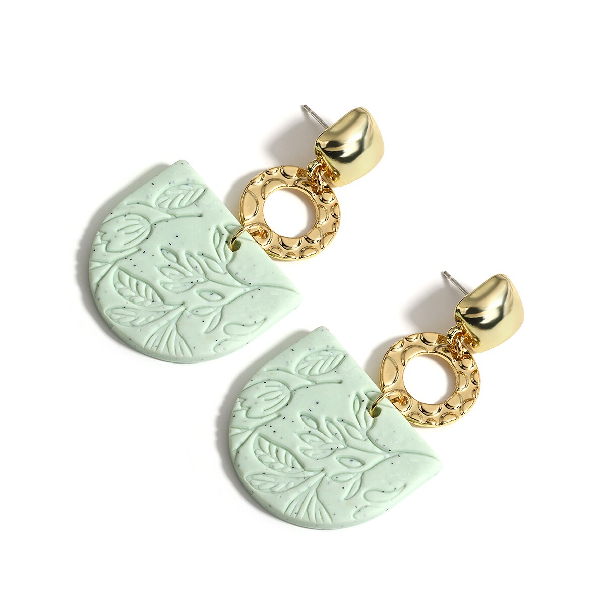 AENSOA Multiple Fashion Handmade Polymer Clay Earrings Multicolor Geometric Round Circle Flowers Drop Pendant Layered Earrings daiiibabyyy