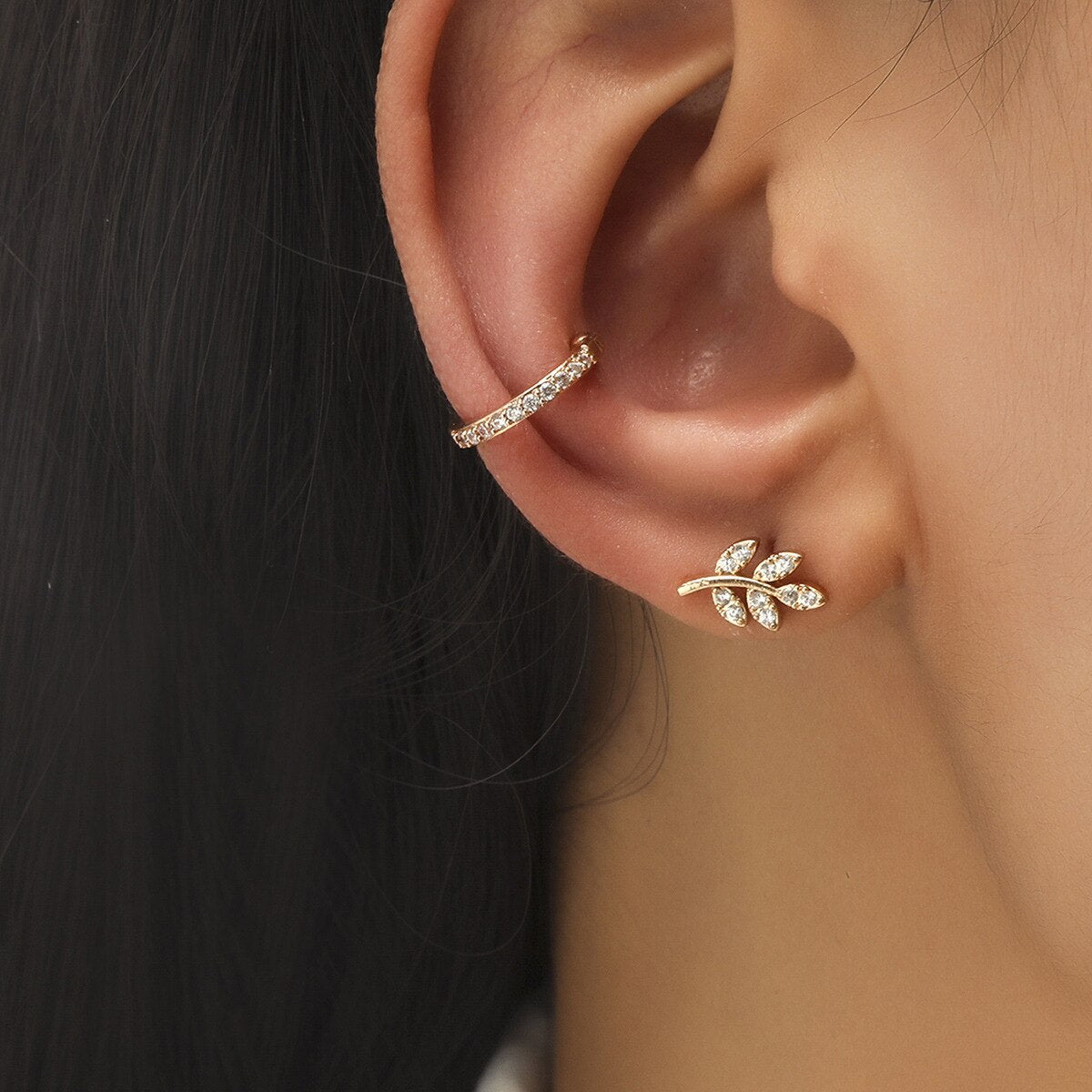 Bohemian NO Piercing Crystal Rhinestone Ear Cuff Earrings for Women Wrap Stud Clip Earrings Girl Trendy Earrings Jewelry Bijoux daiiibabyyy