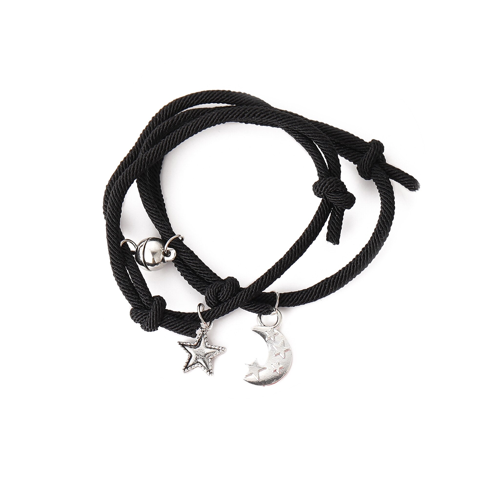 2pcs Star Moon Magnetic Couple Bracelet Set for Men Women Trendy Handmade Rope Chain Friendship Bracelet Adjustable Jewelry daiiibabyyy