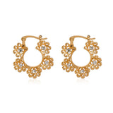 Women Hoop Earrings High Quality Flowers Cubic Zirconia Stylish Girl Accessories Party Daily Wearable Fashion Jewelry Drop Ship daiiibabyyy