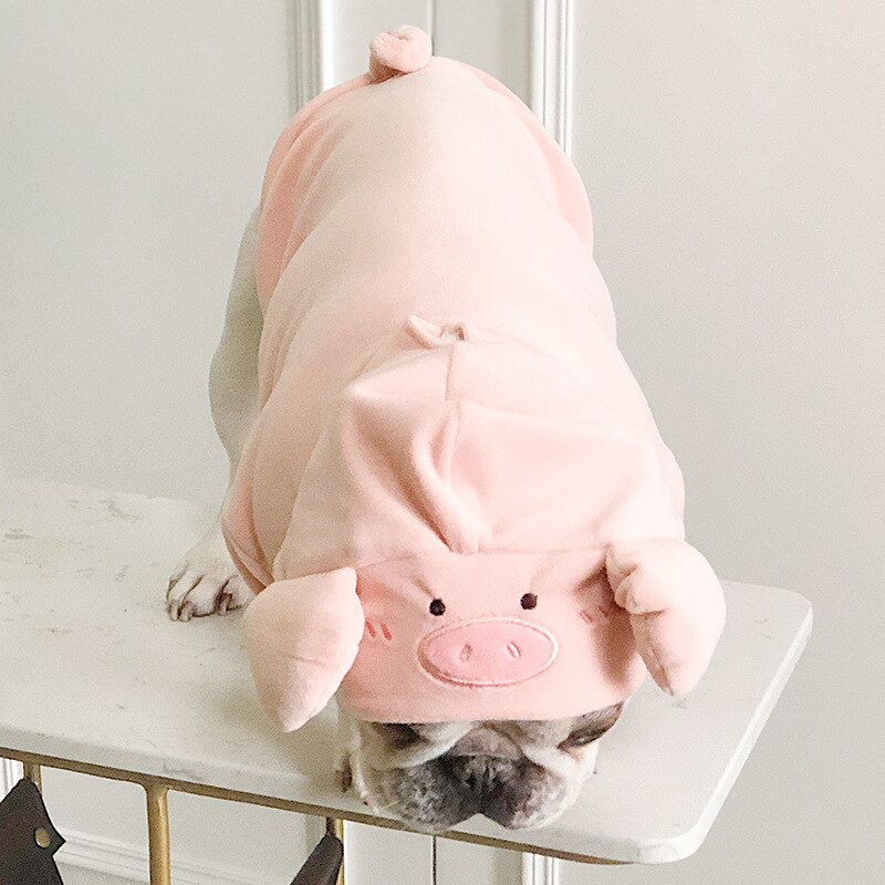 Autumn New Puppy Dog Clothes Cute Pink Pig Shape Funny Velvet Costumes For Small Medium Dog Clothing French Bulldog Hoodie Teddy daiiibabyyy