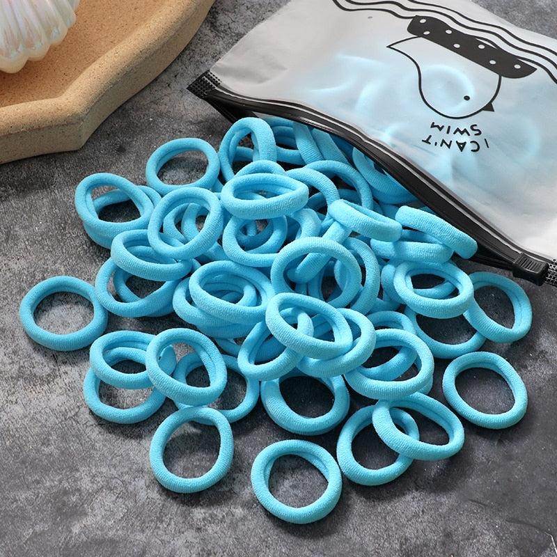 60/100pcs/Set Girls Nylon Rubber Bands Elastic Hair Bands Hair Accessories Children Ponytail Holder Headband Kids Ornaments Gift daiiibabyyy