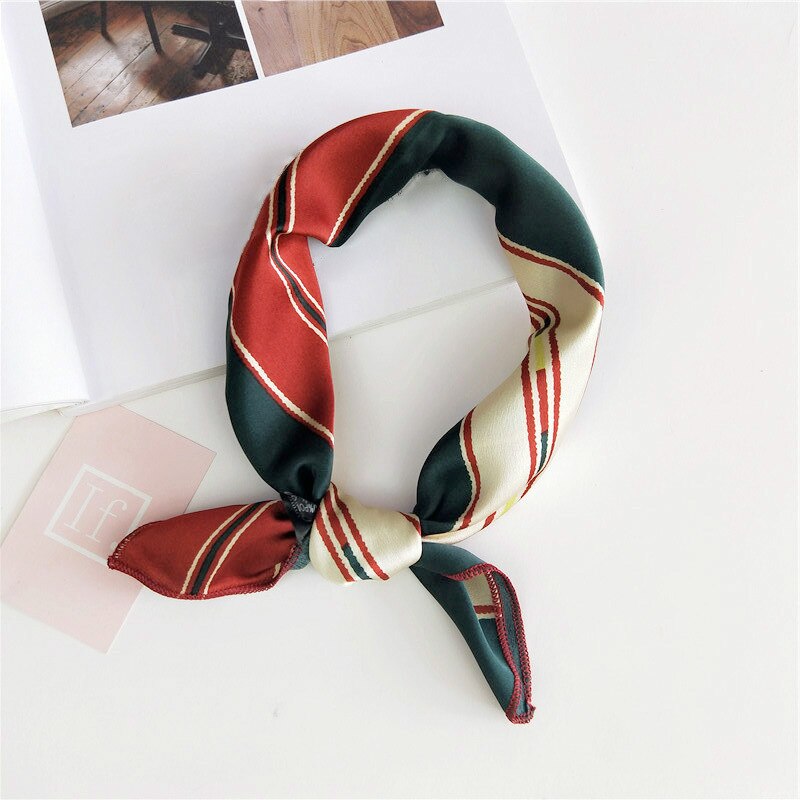 50*50cm Square Silk Scarf Women Headband Fashion Print Hair Scarf Neck Scarfs Office Hair Band Hand Kerchief Female Bandana daiiibabyyy