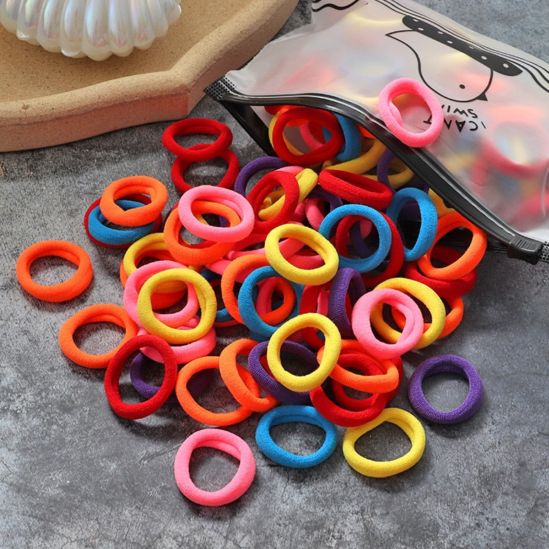 60/100pcs/Set Girls Nylon Rubber Bands Elastic Hair Bands Hair Accessories Children Ponytail Holder Headband Kids Ornaments Gift daiiibabyyy
