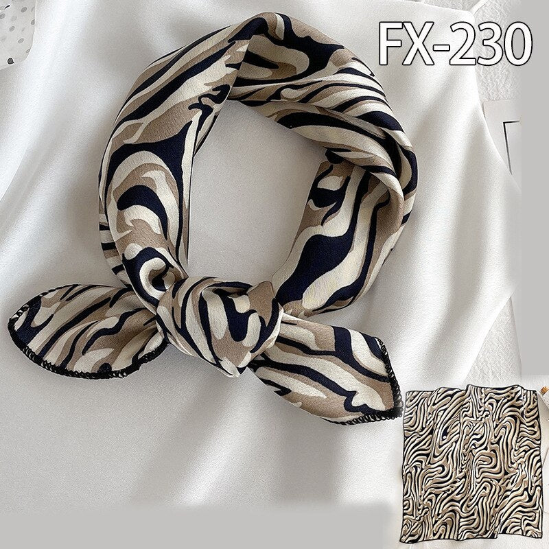 50x50cm Square Silk Hair Scarf Women Headband Fashion Print Neck Scarfs Office Hair Band Hand Kerchief Female Bandana daiiibabyyy