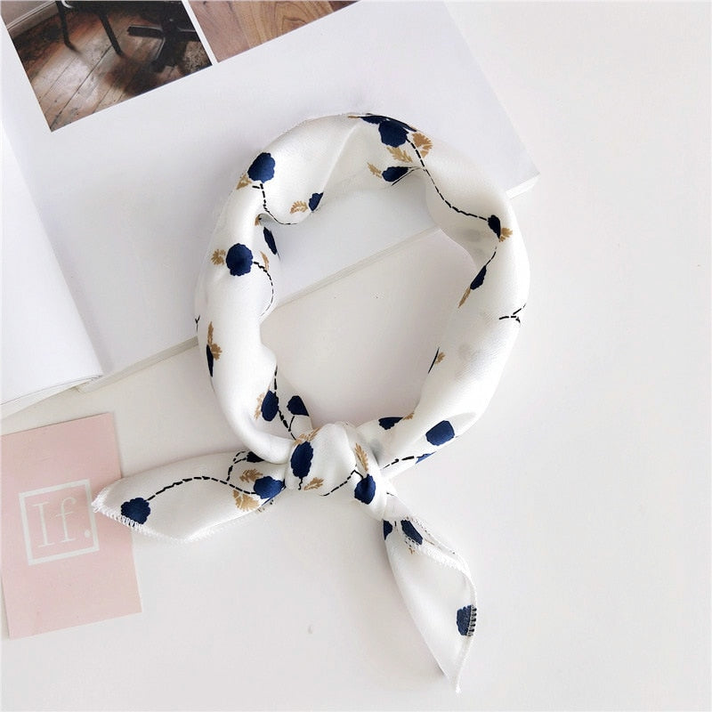 50*50cm Square Silk Scarf Women Headband Fashion Print Hair Scarf Neck Scarfs Office Hair Band Hand Kerchief Female Bandana daiiibabyyy