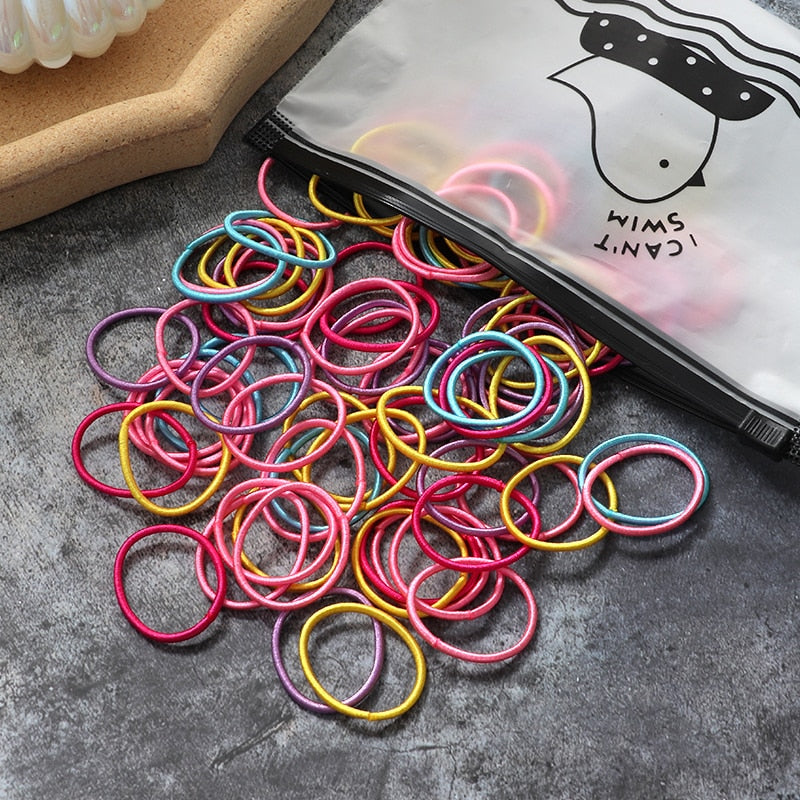60/100pcs/Set Girls Nylon Rubber Bands Elastic Hair Bands Hair Accessories Children Ponytail Holder Headband Kids Ornaments Gift daiiibabyyy